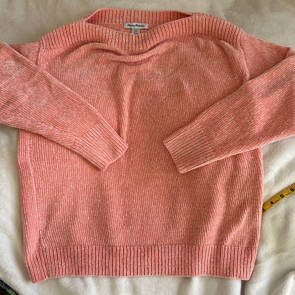 Tommy Bahama Women's L Pink/Orange Luna Chenille Sweater